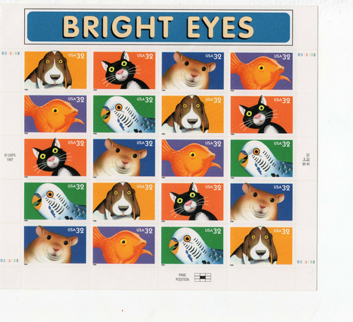 Scott #3234a Bright Eyes Sheet of 20 Stamps - Sealed - Picture 2 of 3