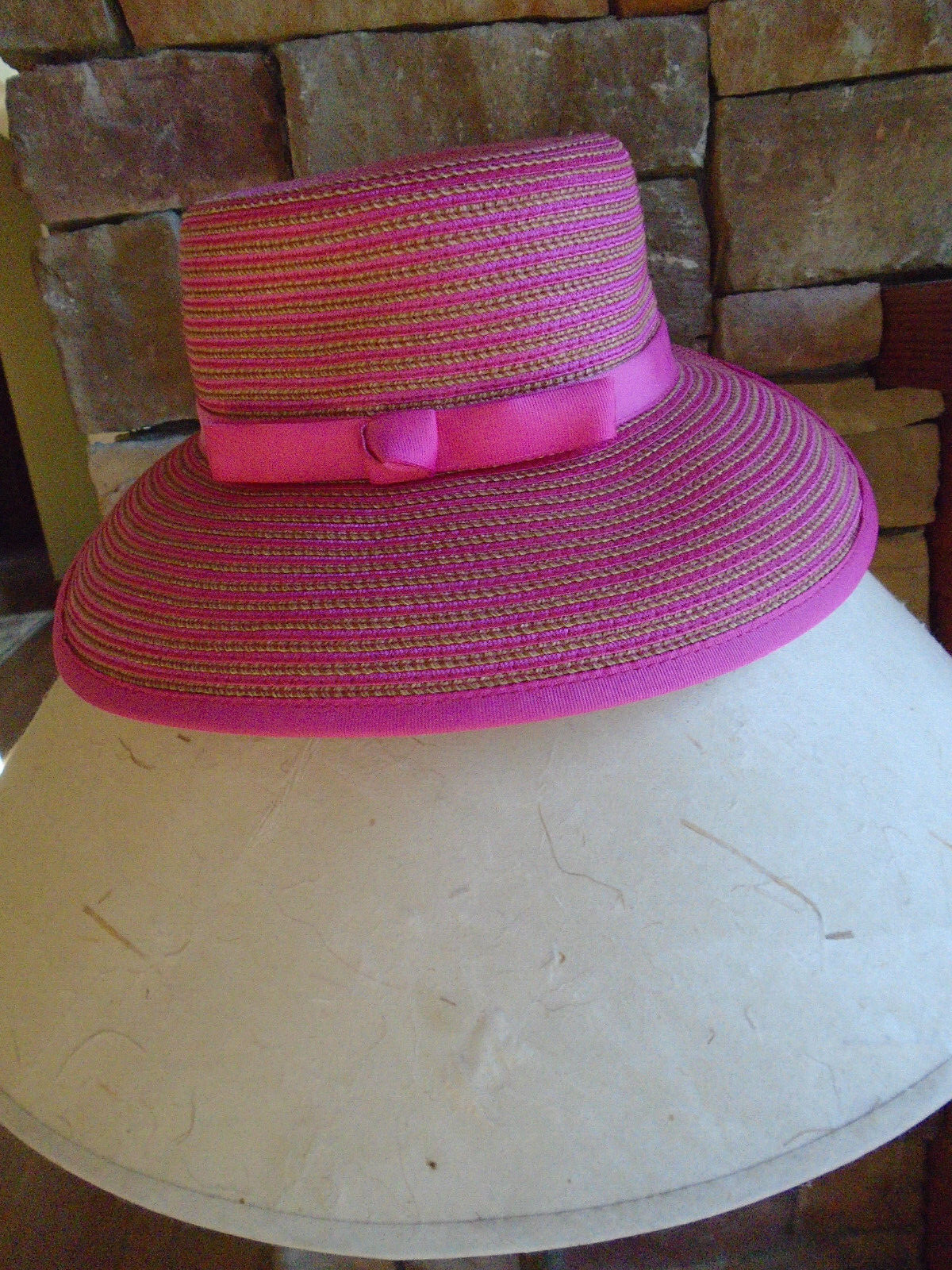 Eric javits squishee hat natural /pink trim - image 1