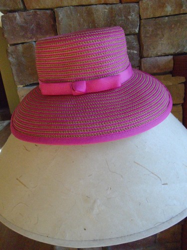 Eric javits squishee hat natural /pink trim - image 1