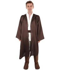 HPO Adult Fancy Dress Dark Brown Hooded knight Tunic Costume, HC-2143