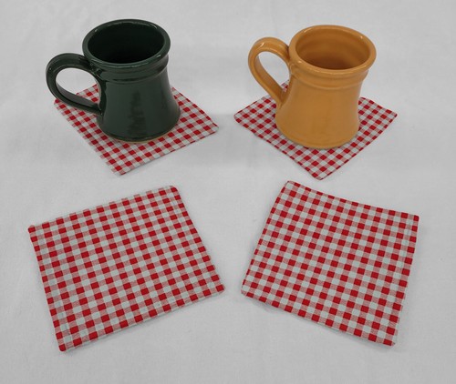 Checked Gingham Cloth Coasters - Picture 13 of 21