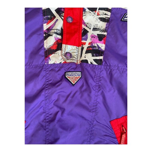 Kids Spyder Ski Jacket Size 14 Purple Quarter Zip Hooded Great Used Condition - Picture 8 of 19