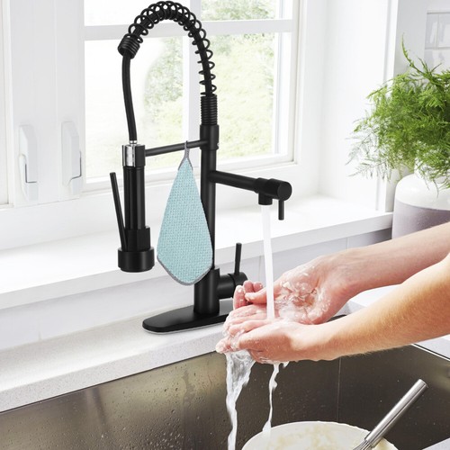 Commercial Pre-Rinse Kitchen Taps Pull Down Spray Spring Kitchen Sink Mixer Taps - Picture 9 of 14