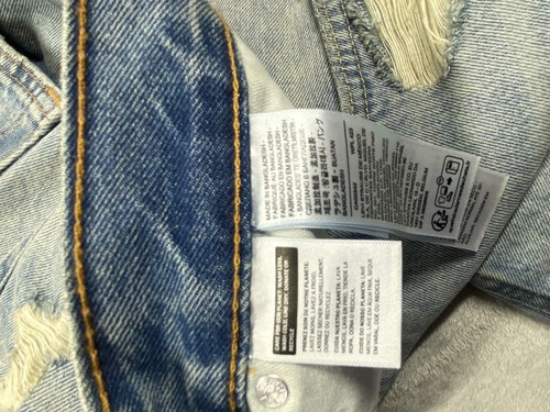 Levi's 412 pantaloncino uomo 38W blu denim invecchiato 5 tasche slim fit con polsini - Foto 4 di 9