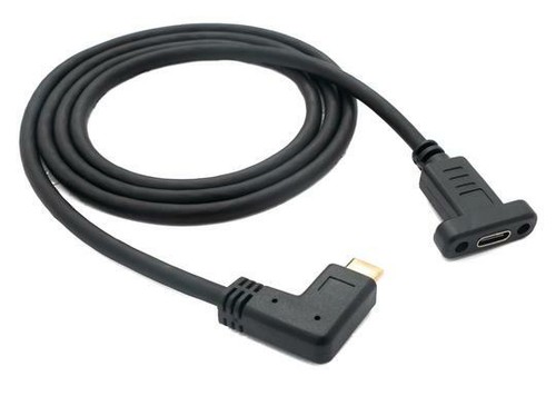 USB 3.1 Cable 100 CM Type C Plug To Socket Screw Angle Adaptor IN