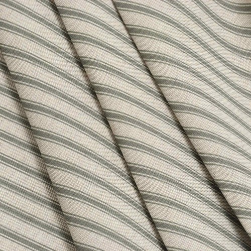 Green Deck Stripe Fabric Cotton Linen Furnishings Curtains Upholstery Per Metre - Picture 6 of 6