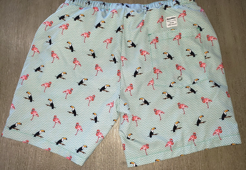 MOSMANN AUSTRALIA SWIM SWIMMING SHOTRTS mens SMALL PINK FLAMINGOS TOUCAN BIRDS - Picture 3 of 3