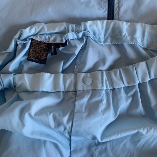 Vtg Izod Lacoste Jacket & Pants Light Blue Nylon Rain Suit w/ Travel Bag Mens L - Picture 6 of 8