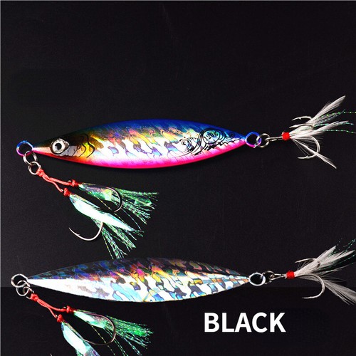 6 pz 20-80 g cucchiaio per jig metallo fuso 20-80 g per fusione jigging esca da pesca affondamento lento - Foto 5 di 14
