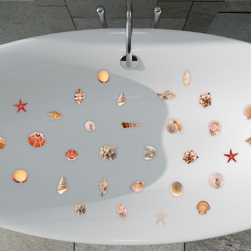 6 Sheets anti bath stickers Sticker Bathtub Appliques Shell Bathtub Stickers - Picture 3 of 12