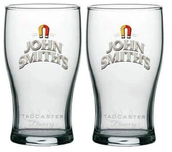 2X John Smiths Pint Glasses 20oz Lager Beer Bitter Drinks Home Bar Pub Party Set 2X John Smiths Pint Glasses 20oz Lager Beer Bitter Drinks Home Bar Pub Party Set