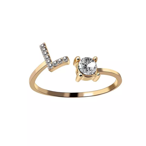 Buchstaben Ring 18 Karat Gold Größenverstellbar Damen Überzug Ring Damenring Box - Bild 15 von 29