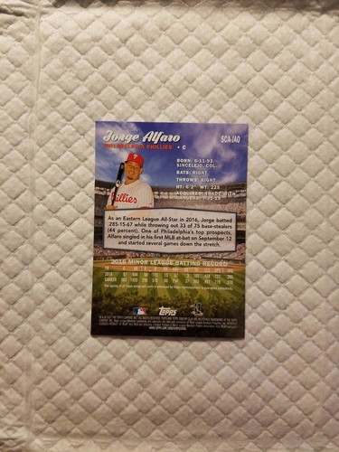 2017 Stadium Club Autographs #SCAJAO Jorge Alfaro - Picture 6 of 6
