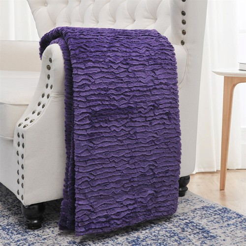 Colleen Air Brushed Faux Fur Throw Blanket Super Soft Warm for Couch Home Décor - Picture 95 of 97