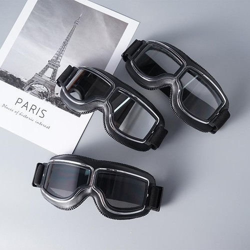 New Motorcycle Goggles Fit Over Glasses For Men Vintage Leather Riding Glasses - Picture 5 of 30