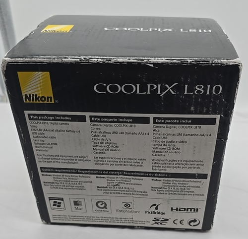 Nikon COOLPIX L810 16.1MP Digital Camera Strap Lens Cap CD USB Cable - Black - Picture 5 of 20