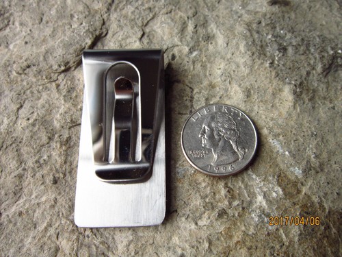 MEXICAN SUGAR SKULL HAND PAINTED CAMEO STAINLESS STEEL MONEY CLIP - DAY OF DEAD - Picture 2 of 3