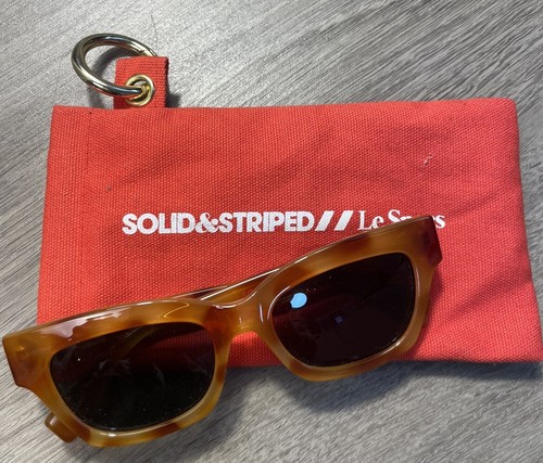 Solid & Striped Le Specs Wategos Tortoise Shell Rectangle Sunglasses /Soft Case
