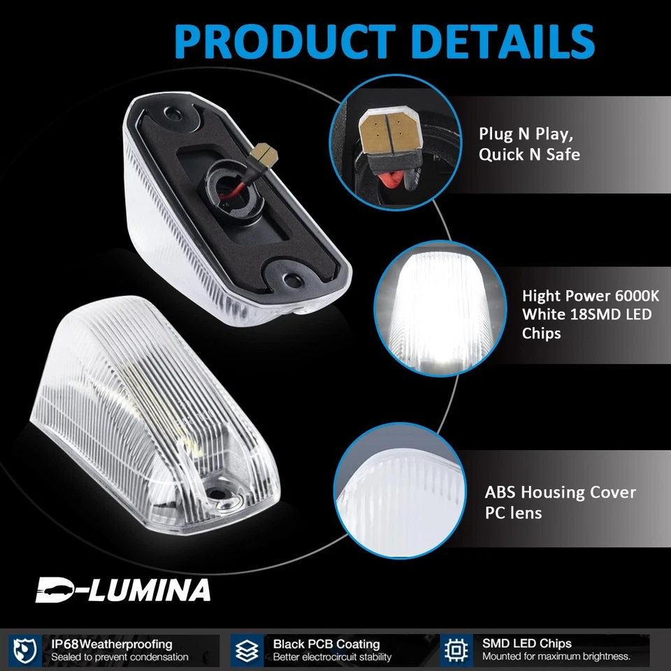 For 2014-2023 Ram ProMaster 1500 2500 3500 5PCS Cab Roof Marker Running Lights Foto 2 de 4