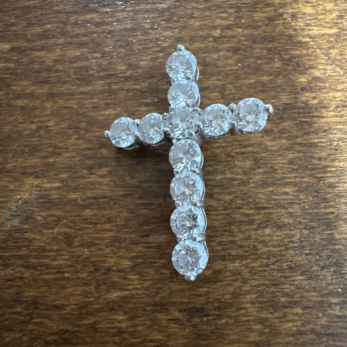 18k white gold diamond Cross. - Bild 3 von 9