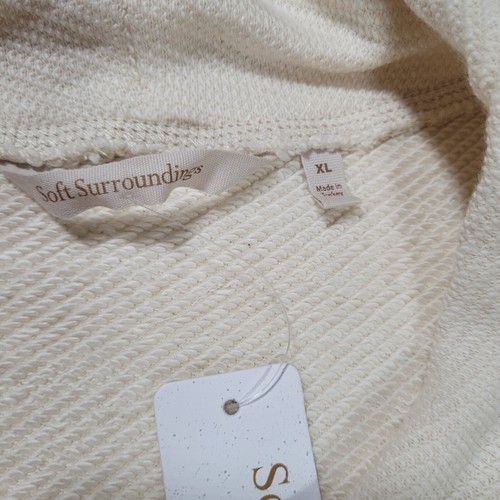 Soft Surroundings Knit Cowl Neck Drawstring Thermal Cream Women's Size XL - Picture 8 of 10