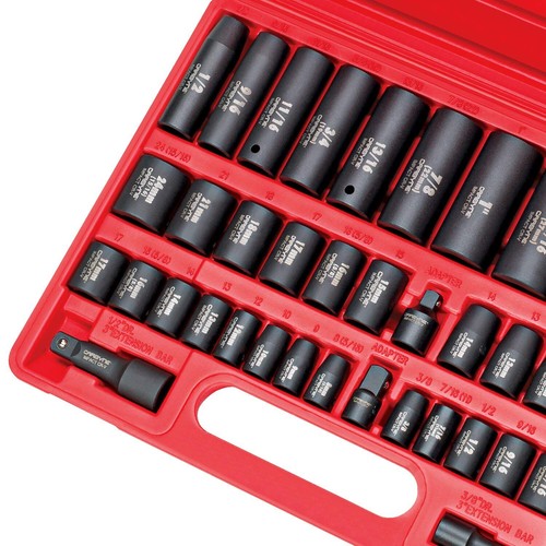 CARBYNE 40 Piece Impact Socket Set, SAE & Metric, Standard and Deep Sockets, ... - Picture 5 of 7