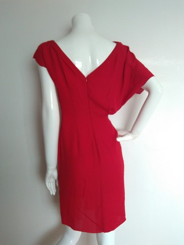 Doublure Shift Reiss Marque 8 Red Dress Yen Red au drapée Designer Taille New laser vIn5RqwSxx