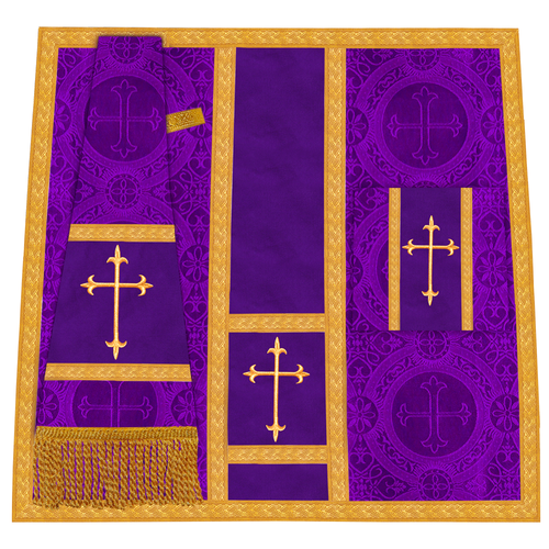 Church mass Set with Spiritual Motif and Trims - Liturgical Vestment - Picture 5 of 12