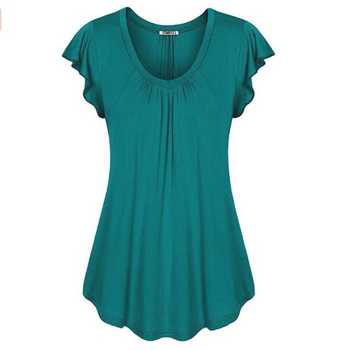 Fashion Women Summer Short Sleeve Blouse T Shirt Tops Casual Tunic Tee Plus Size - Picture 8 of 16