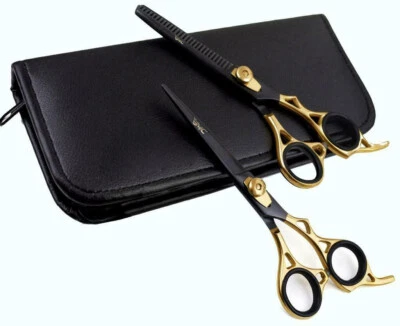 BMC Profi Friseurscheren Gold Set Haarschere Effilierschere Schere Haarschneider