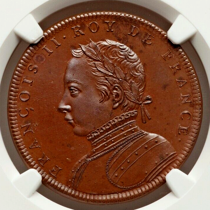 France 1830-48 Medal Francis II (1543-60) NGC MS64 BN Bronze