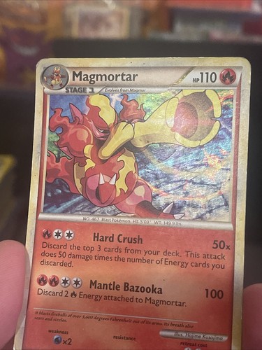 Pokemon Karte Magmortar 2/95 Holo Rare Heartgold & Soulsilver Unleashed Played - Bild 4 von 19