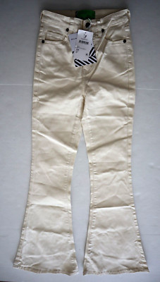 Sandrine Rose x FP Women Sz 24 Alpes White High Rise Flare Stretch Jeans $120