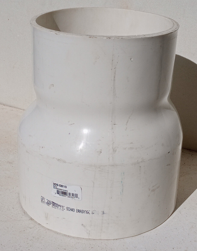 New GPK Hub Reducing Solvent Weld SDR 35 Sewer Coupling PVC 8 x 10" 209-0810 - Picture 7 of 7