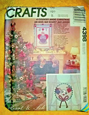 CHRISTMAS McCalls 4398 VTG Uncut Pattern Angel Tree Skirt Stockings Tree Topper