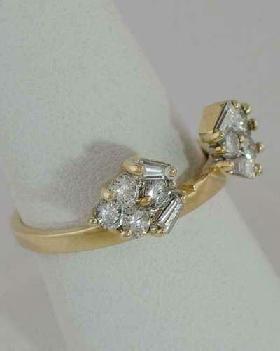 1.50Ct Round Cut Lab-Created Diamond Enhancer Wrap Ring 14k Yellow Gold Plated - Picture 2 of 6
