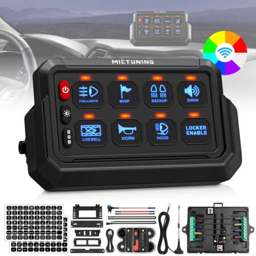 MICTUNING P1s 8Gang Switch Panel,Wireless Cordless,Auxiliary Circuit Control Box - Picture 24 of 24