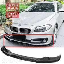 For BMW F10 F11 LCI 5 Series 15-17 Gloss Black V Style Front Bumper Lip Splitter