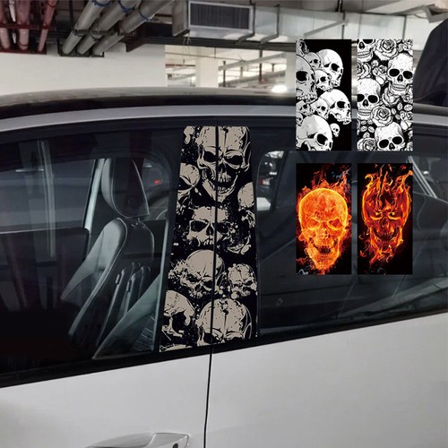2 Piezas Pegatinas Pilar Central Coche Halloween Calavera Pilar B Película Protectora Decoración - Imagen 5 de 20