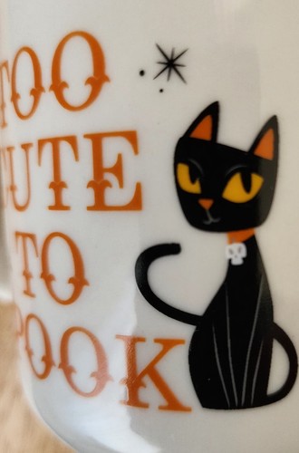 MCM Cat Starburst TOO CUTE TO SPOOK Hyde EEK Target Halloween 16oz Coffee Mug - Picture 5 of 6