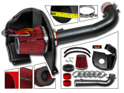 Cold MATT BLACK Air Intake Kit + Heat Shield For 15-20 Chevrolet Tahoe 5.3L V8