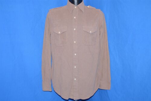 vintage 70s SEARS FIELDMASTER TAN MENS BUTTON DOWN HUNTING SHIRT MEDIUM M - Picture 2 of 3
