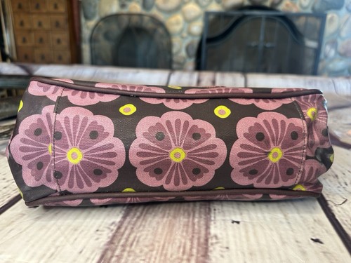 Anthropology Style Purple Petunia Pickle Bottom Purse With Green Embroidery - Picture 3 of 10