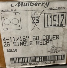 LOT OF 5 Mulberry 4-11/16" SQ Cover 2G Single Recpt 11512