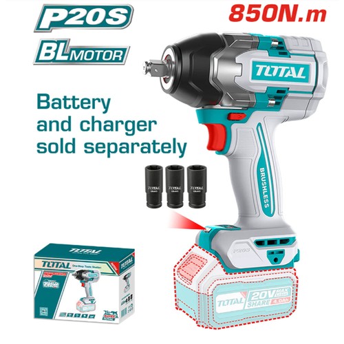 AVVITATORE A IMPULSI A BATTERIA 20V 1/2" 850Nm SOLO CORPO MACCHINA TOTAL - Foto 4 di 6