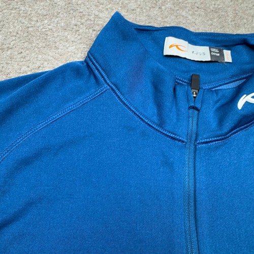 Kjus Camicia Uomo Taglia M Blu Quarto Zip Manica Lunga Performance Tee Golf UPF 50 - Foto 5 di 10
