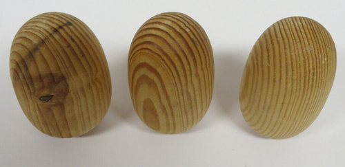 3 Huevos de Ganso de Madera Sólida Acabado Suave Parte inferior Plana NUEVO - Imagen 2 de 6