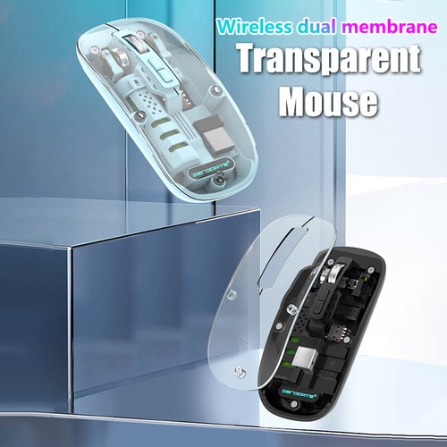 1 Pcs Transparent Wireless Mouse Bluetooth-compatible Rechargeable Mouse - Picture 7 of 9
