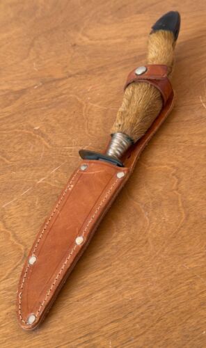 Solingen Germany Deer Stag Foot Steel Fixed Blade Hunting Knife Bowie Voos Vtg - Picture 5 of 20