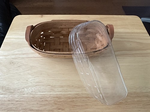Longaberger Lavendel Buchkorb mit Ledergriffen & Kunststoffschutz - Bild 7 von 8